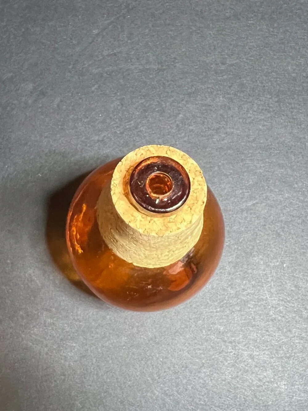 VTG Handmade 100% Recycled Orange Glass Beehive Ribbed Decanter Bottle w Stopper